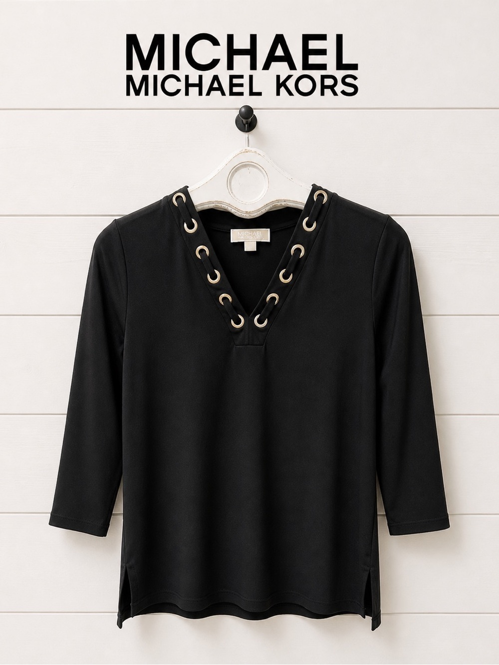 MICHAEL Michael Kors - Eyelet Lace-Up Top - Size S